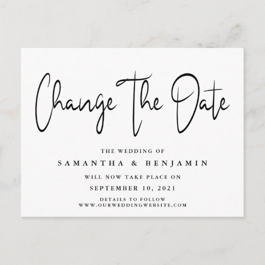 Minimale legante bruiloft verandert de datum aankondigingskaart (Voorkant)