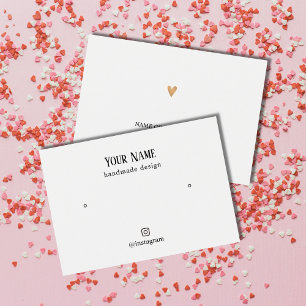 Minimale legante Faux Gold Heart-oortkaart Visitekaartje