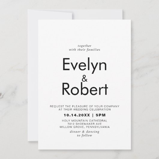 Minimale legante formele achterkant en frontale br kaart (Voorkant)