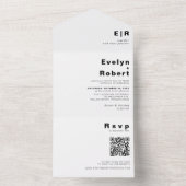 Minimale legante officiële bruiloft all in one uitnodiging (Binnen)