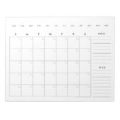 Minimale lege maandelijkse kalender notitieblok (Voorkant)