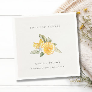 Minimale Lemon Botanical Boho Love Bedankt Wedding Servet