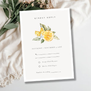 Minimale Lemon Botanical Boho Wedding RSVP