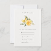 Minimale Lemon Botanical Boho Wedding RSVP Kaartje (Voorkant)