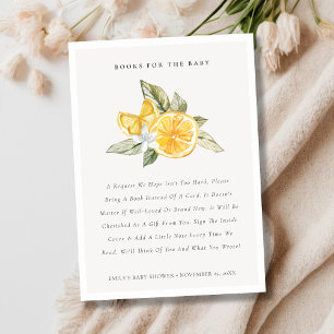 Minimale lemon botanische boeken voor Baby shower Informatiekaartje