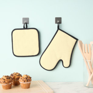 Minimale Lemon Chiffon massief elegant chic Ovenwant & Pannenlap Set