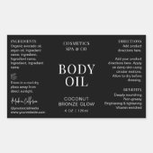 Minimale lichaamsolie 4 oz Cosmo flesverpakking la Rechthoekige Sticker (Voorkant)