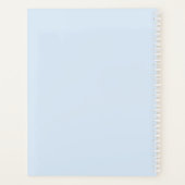 Minimale lichtblauwe aangepaste naam monogram jaar planner (Achterkant)