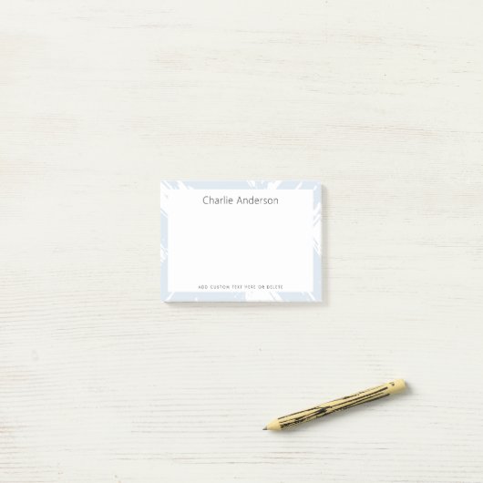 Minimale lichte stoffige blauwe penseelstreken post-it® notes (Op bureau)