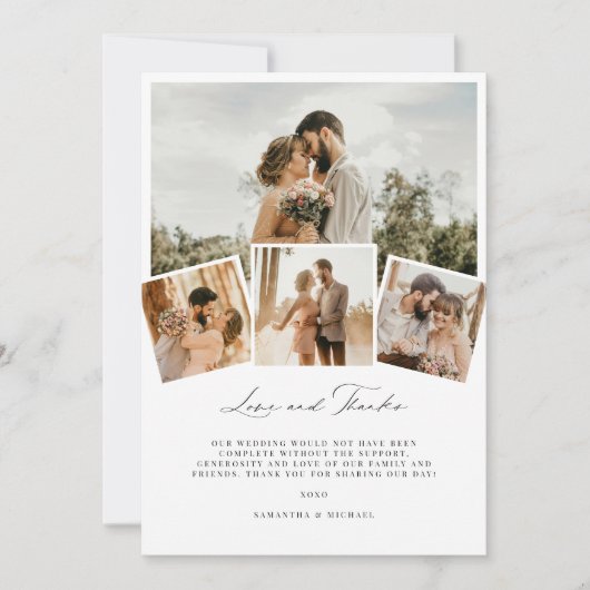 Minimale liefde & Bedankt bruiloft bedankkaart Kaart (Voorkant)