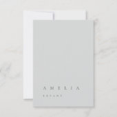 Minimale Light Slate Blue Guest Name Place Card (Voorkant)