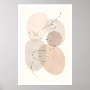 Minimale lijn- en vormabstracte moderne neutrale k poster