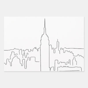 Minimale lijn New York City Inpakpapier Vel