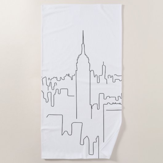 Minimale lijn New York City Strandlaken (Voorkant)