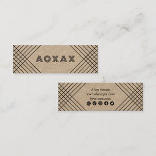 Minimale lijnen Abstracte unieke grafische KRAFT Mini Visitekaartje