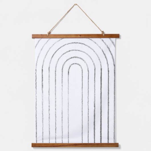 Minimale lijnkunst hangend wandkleed (Voorkant)