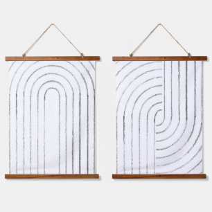 Minimale lijnkunst hangend wandkleed