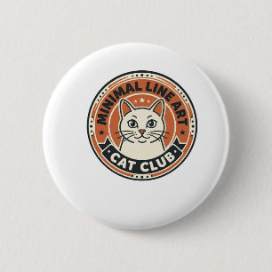 Minimale lijnkunst kat kattenliefhebber cadeau - M Ronde Button 5,7 Cm
