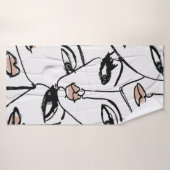 Minimale lijnkunst van vrouwengezichten badhanddoek (Badhanddoek)