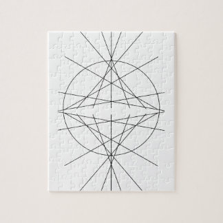 Minimale lijnkunst - zwart-wit legpuzzel