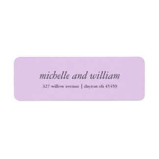 Minimale Lila bruiloft gepersonaliseerd Etiket