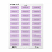Minimale Lila bruiloft gepersonaliseerd Etiket (Full Sheet)
