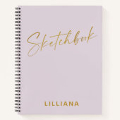 Minimale Lila en gouden persoonlijke zakbook Notitieboek (Voorkant)