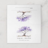 Minimale Lila Waterverf Jacaranda Tree Wedding (Buitenkant ongevouwen)