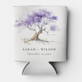Minimale Lila Waterverf Jacaranda Tree Wedding Blikjeskoeler (Voorkant)
