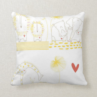 Minimale lion, schildpad, krokodil en Giraffe Kussen