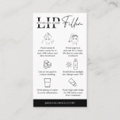 Minimale Lip Filler Aftercare Guide instructies Visitekaartje (Voorkant)