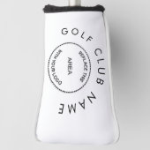 Minimale Logo Golf Club en naam Golfheadcover (Draai 90)