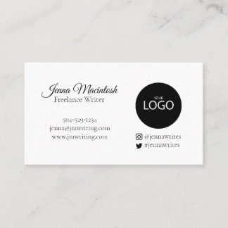 Minimale Logo Instagram Twitter Handle Black White Visitekaartje