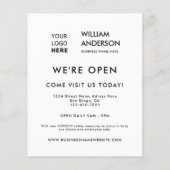 Minimale Logo Modern White Grand Opening Flyer (Achterkant)