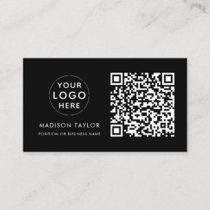 Minimale Logo QR Code Basic Black van Custom Compa Visitekaartje