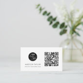 Minimale Logo QR-code van aangepast bedrijf Visitekaartje (Staand voorkant)