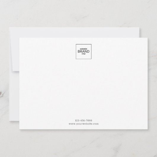 Minimale Logo Simple Merk Logo Note Card Notitiekaartje (Voorkant)