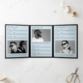 Minimale Luxale Boutique Black/Blue Brochure Drieluik Kaart (Binnen)