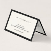Minimale Luxale Boutique Black/Ivory Visitekaartjes (Achterkant)