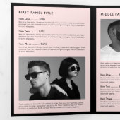 Minimale Luxale Boutique Black/Roze brochure Drieluik Kaart (Binnenzijde eerst)