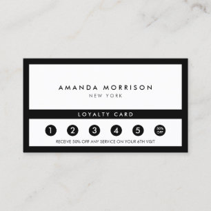Minimale Luxale Boutique Black/White Loyalty Visitekaartje