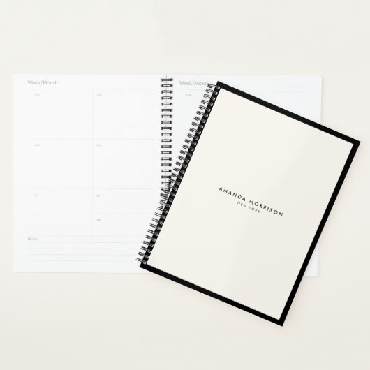 Minimale luxe Boutique Black/Ivory-benoeming Planner (Display)