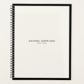 Minimale luxe Boutique Black/Ivory-benoeming Planner (Voorkant)