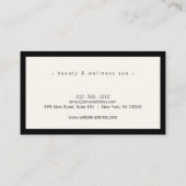 Minimale luxe Boutique Black/Ivory-benoeming Visitekaartje (Achterkant)