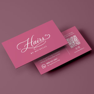 Minimale luxe roze haarstylist visitekaartje