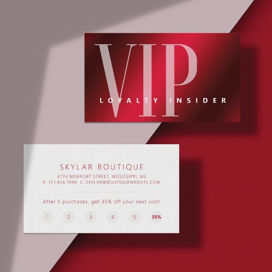 Minimale Luxe Ruby Red VIP Klantenkaartje