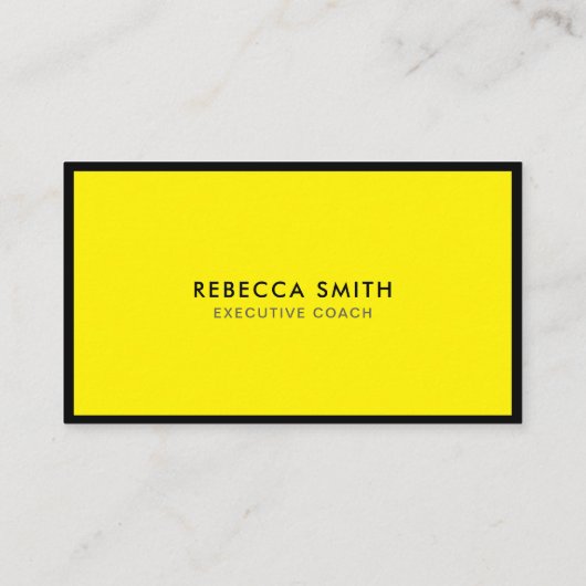 Minimale luxeboer, vibrant geel visitekaartje (Achterkant)
