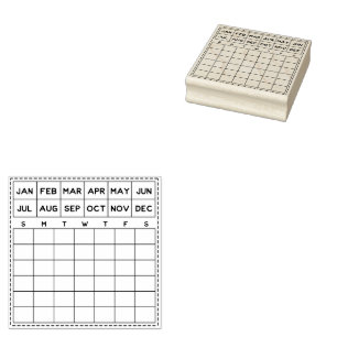 Minimale maandelijkse planner 	rubberstempel