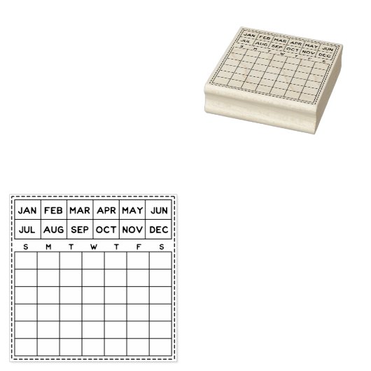 Minimale maandelijkse planner 	rubberstempel (Gestempeld)