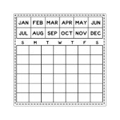 Minimale maandelijkse planner 	rubberstempel (Afrduk)